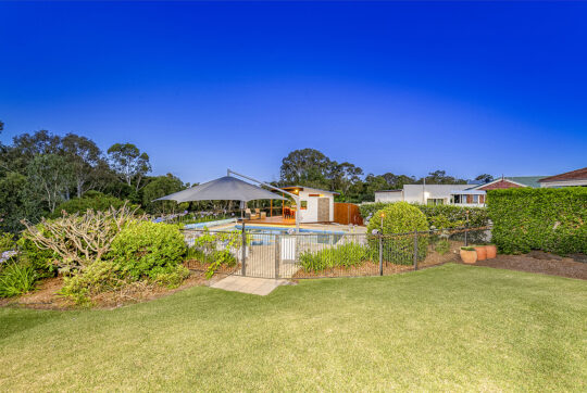 view overlooking pool yard