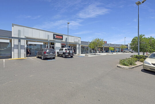 Looking at main entry into Northway Plaza Shopping Centre from the carpark