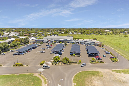 Isometric view from the air of Northway Plaza Shopping Centre showing entire complex