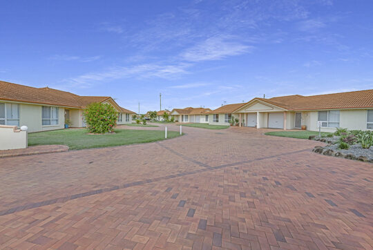 Brick roadway in Palm Garden Villas