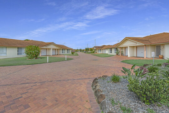 Brick roadway in Palm Garden Villas