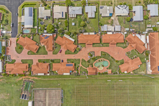 Top view of Palm Garden Villas showing whole complex