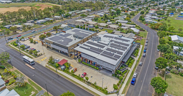 Aerial view of large community complex for IWC by WK Projects